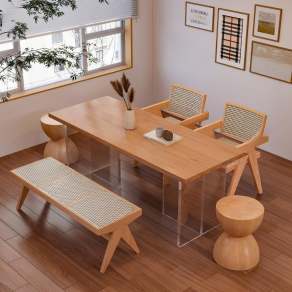 日式亚克力茶桌椅组合3D模型下载